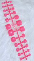 PRE-MADE** SQUARED ROUND BARBIE HOT PINK TOE NAIL SET